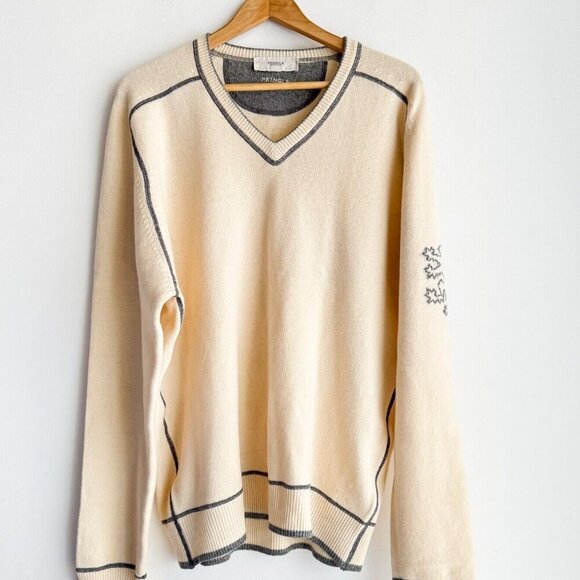 Pringle of Scotland Ivory 100% LambsWool Pullover Sweater XXL - Picture 1 of 7
